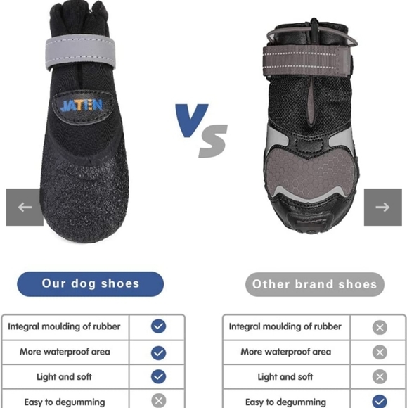JATEN Dog Shoes with Waterproof Anti-Slip Soft Soles Grip Booties Size 2 - Picture 2 of 9